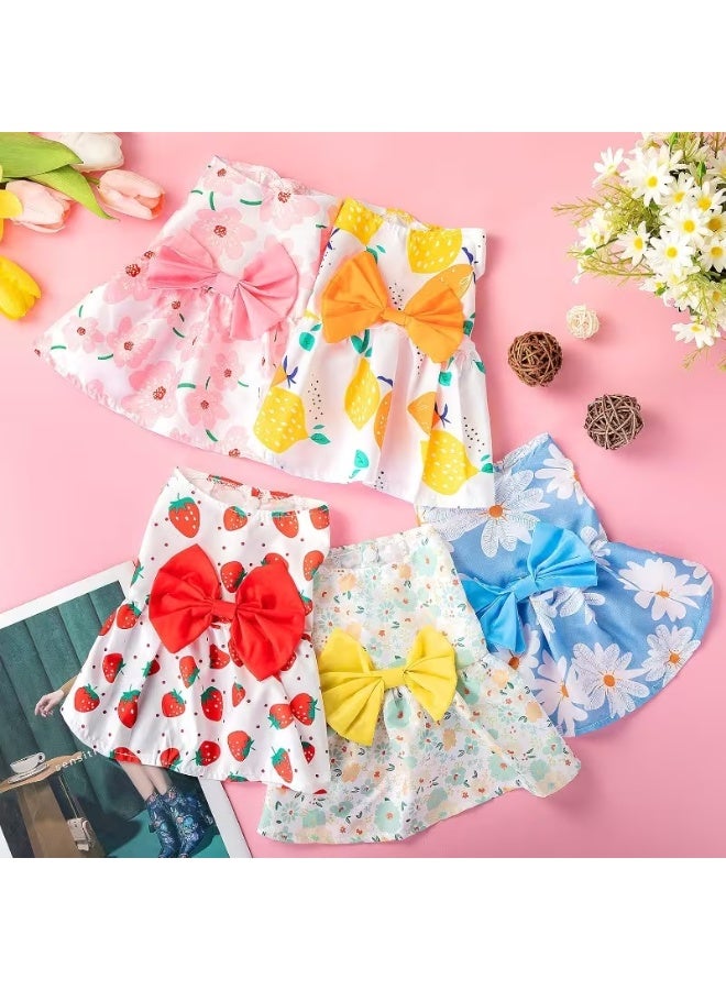 فستان للحيوانات الأليفة مزين بفيونكة وزهرة، بفتحة أزرار كبس، مناسب لكلاب البوميرينيان، الشيواوا، والشيه تزو – ملابس خاصة لجلسات تصوير الحيوانات الأليفة - Image 1